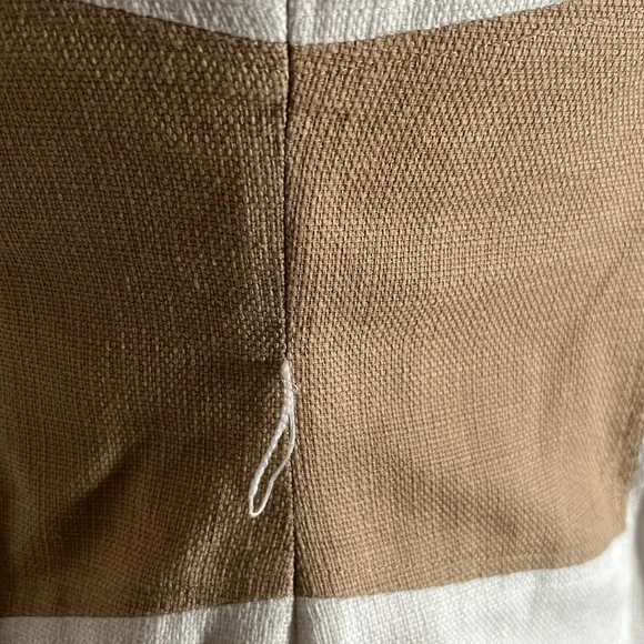 Anne Klein white & tan sleeveless career dress size 6. - Picture 6 of 9